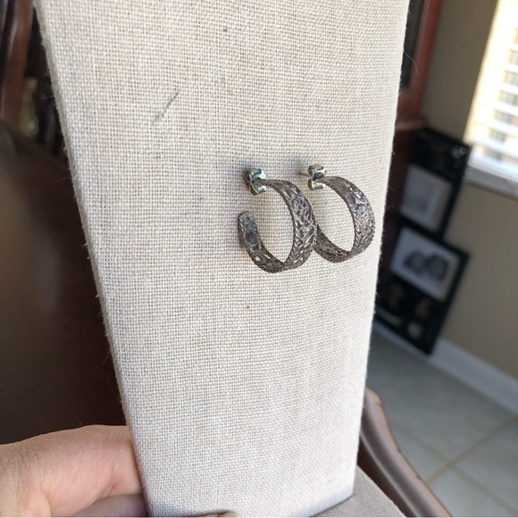 Vintage Hoop Pierced Earrings - Picture 2 of 3